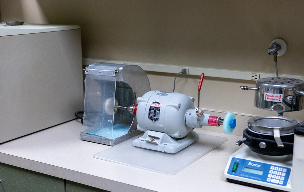 Dental lab equipment and tools preparation area in creedmoor road dental office