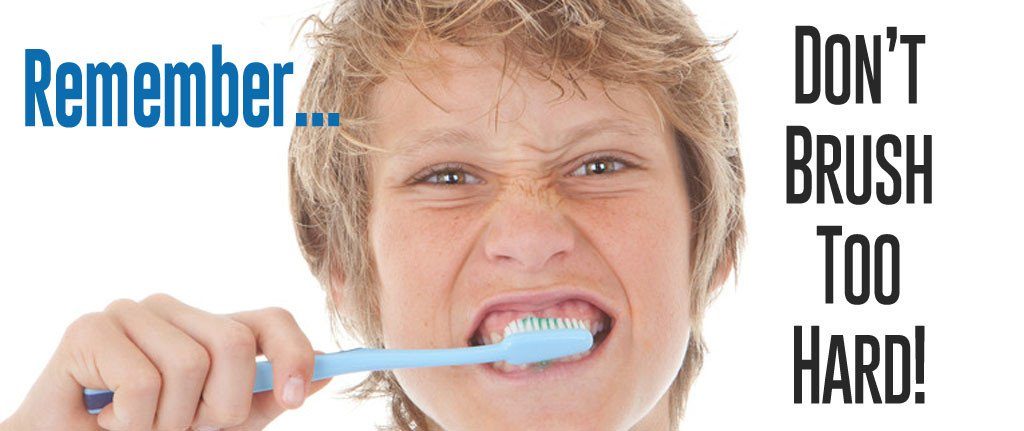 child brushing teeth really hard